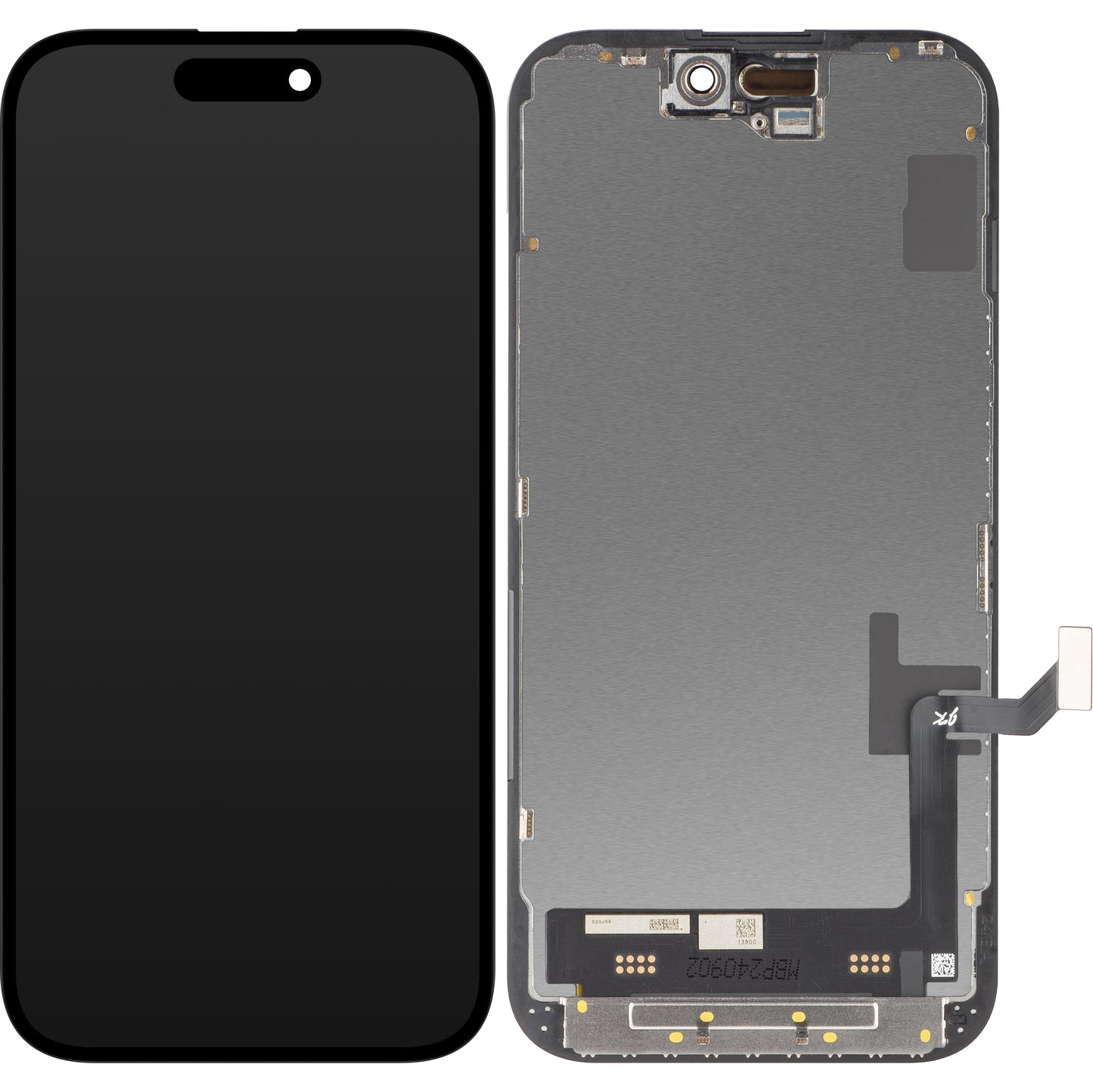 JK Touchscreen Display voor Apple iPhone 15, met frame, In-Cell LCD-versie, zwart 