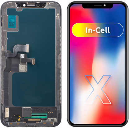 Touchscreen Display JK für Apple iPhone X, mit Rahmen, In-Cell LCD Version, Schwarz