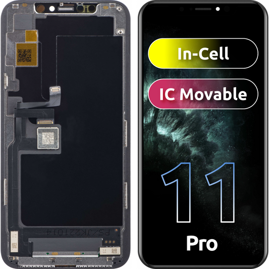Écran tactile JK pour Apple iPhone 11 Pro, avec cadre, version In-Cell LCD, noir