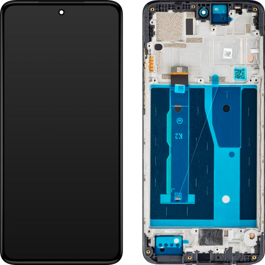 Écran tactile Motorola Moto G84, avec cadre, noir, Service Pack 5D68C23231 