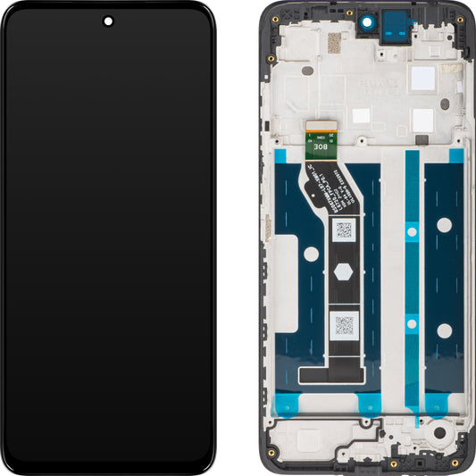 Touchscreen scherm Motorola Moto G15 / Moto G15 Power, met frame, zwart, Service Pack 5D68C29273 