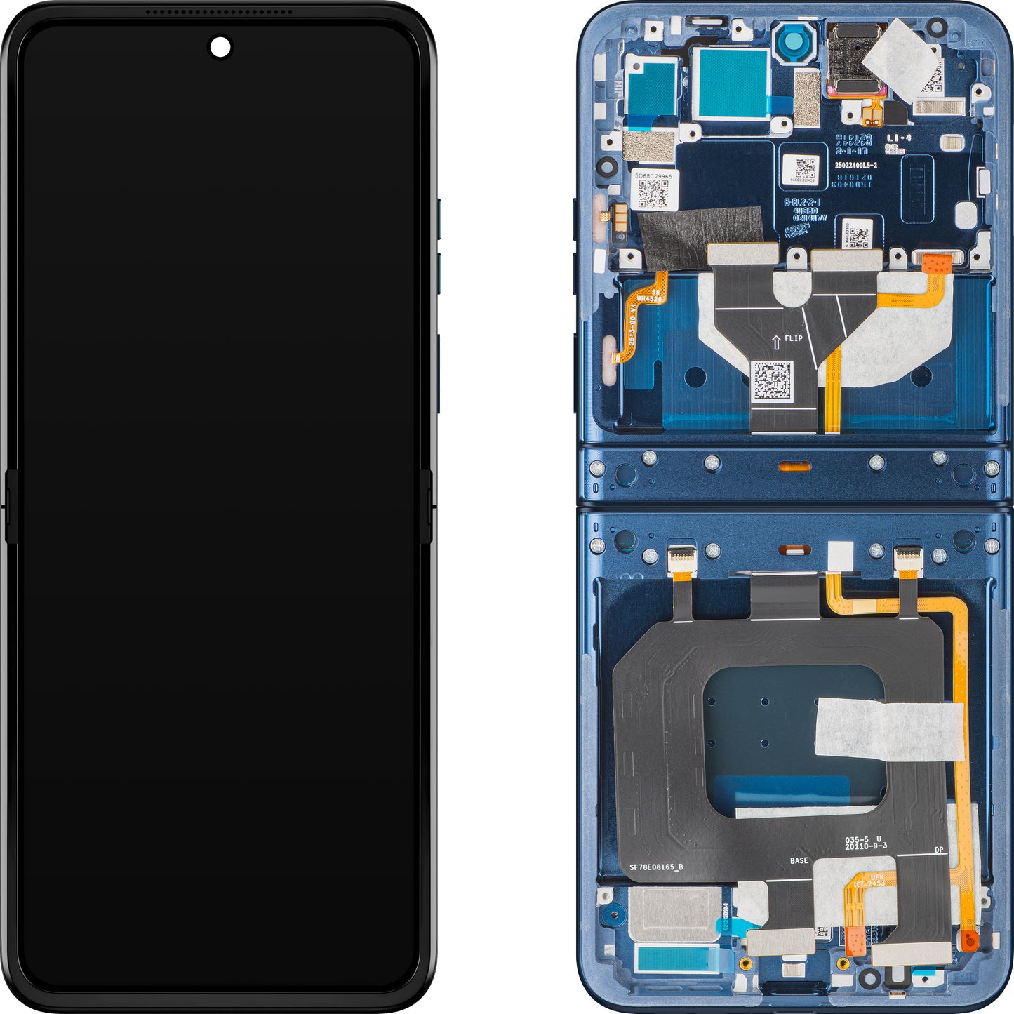 Display mit Touchscreen Motorola Razr 2025 / Razr 60, mit Rahmen, Sub Inner, Marineblau (Gibraltar Sea), Service Pack 5D68C29965