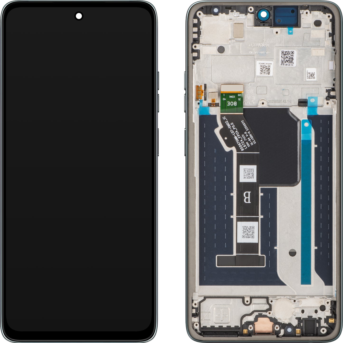 Display mit Touchscreen Motorola Moto G56, mit Rahmen, Grau (Pantone Gray Mist), Service Pack 5D68C30209