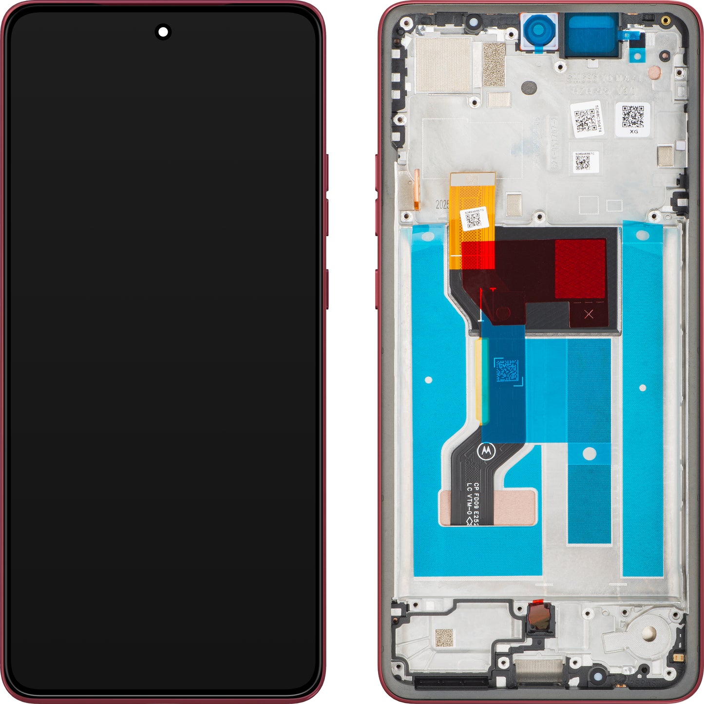 Display mit Touchscreen Motorola Moto G86 Power, mit Rahmen, Rot (Chrysanthemum), Service Pack 5D68C30654