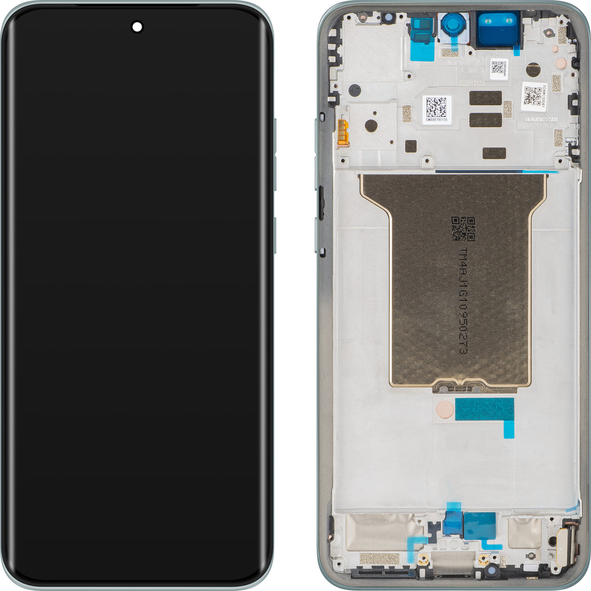 Touchscreen-Display Motorola Edge 70 Fusion+ / Edge 70 Fusion, mit Rahmen, Türkis (Pantone Blue Surf), Service Pack 5D68C32057