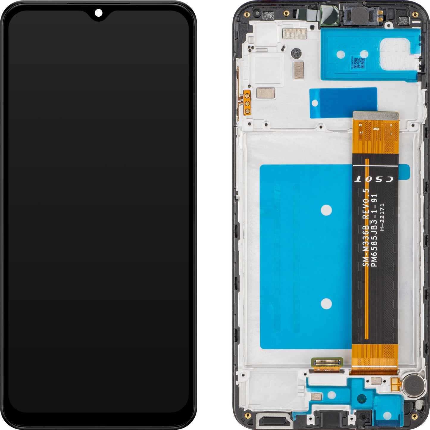 Écran avec Touchscreen MP compatible avec Samsung Galaxy A23 A235, avec Cadre, Noir
