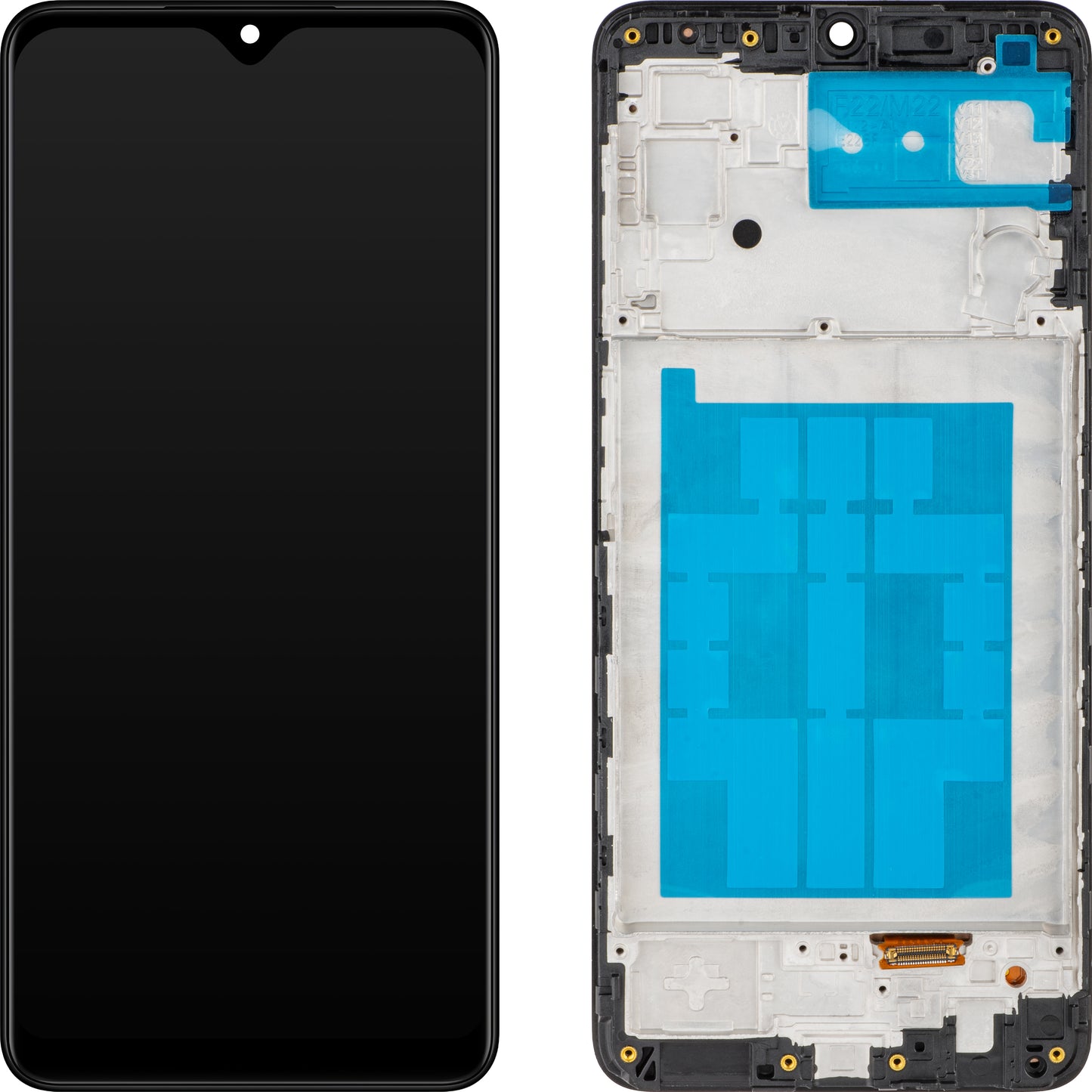 Écran avec Touchscreen MP compatible avec Samsung Galaxy M22 M225, avec Cadre, Noir