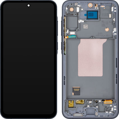 Display mit Touchscreen MP kompatibel mit Samsung Galaxy A55 5G A556, mit Rahmen, Schwarz.