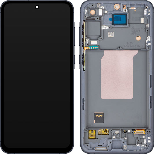 Écran avec Touchscreen MP compatible avec Samsung Galaxy A55 5G A556, avec cadre, Noir.