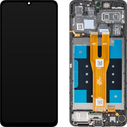 Display mit Touchscreen MP kompatibel mit Samsung Galaxy A06 A065, mit Rahmen, Schwarz