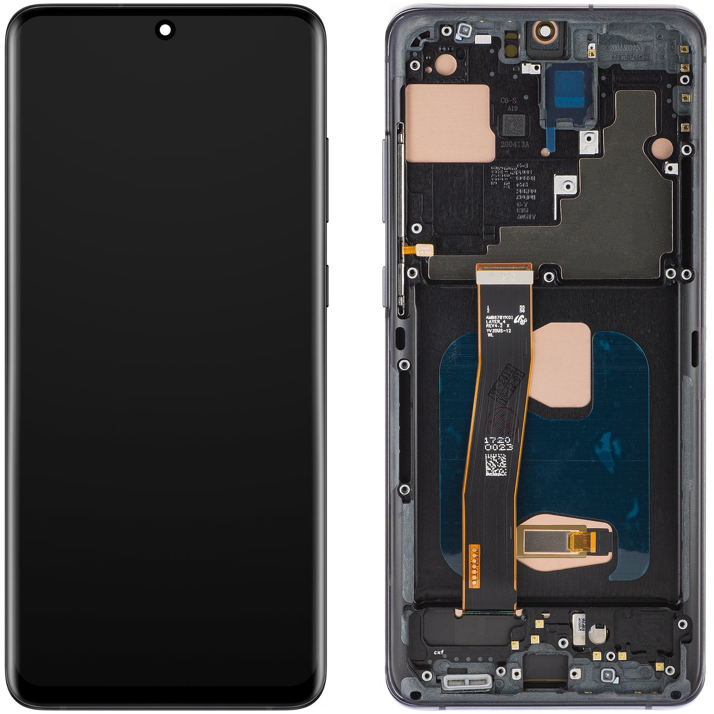 Display met Touchscreen MP compatibel met Samsung Galaxy S20 Ultra G988, met Frame, OLED Versie, Zwart