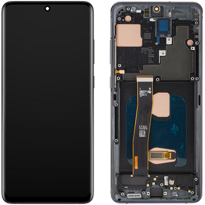 Display met Touchscreen MP compatibel met Samsung Galaxy S20 Ultra G988, met Frame, OLED Versie, Zwart
