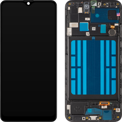 Display mit Touchscreen MP kompatibel mit Samsung Galaxy A20 A205, mit Rahmen, Schwarz