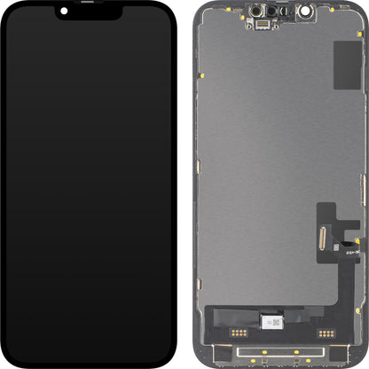 Display met MP Touchscreen compatibel met Apple iPhone 14, met Frame, Soft OLED FHD Diagnostic Versie, Zwart