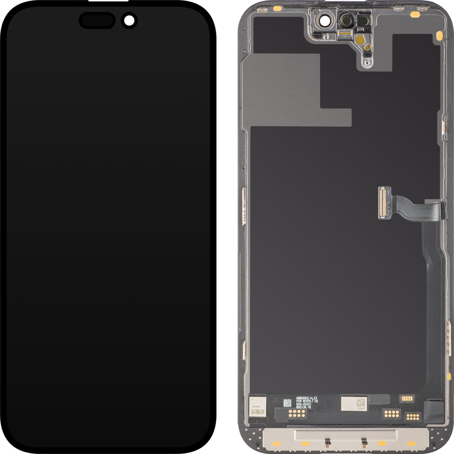 Display met Touchscreen MP compatibel met Apple iPhone 14 Pro Max, met Frame, Soft OLED IC Movable 120Hz FHD Versie, Zwart