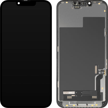 Display met Touchscreen MP compatibel met Apple iPhone 13, met Frame, Soft OLED IC Movable FHD Versie, Zwart