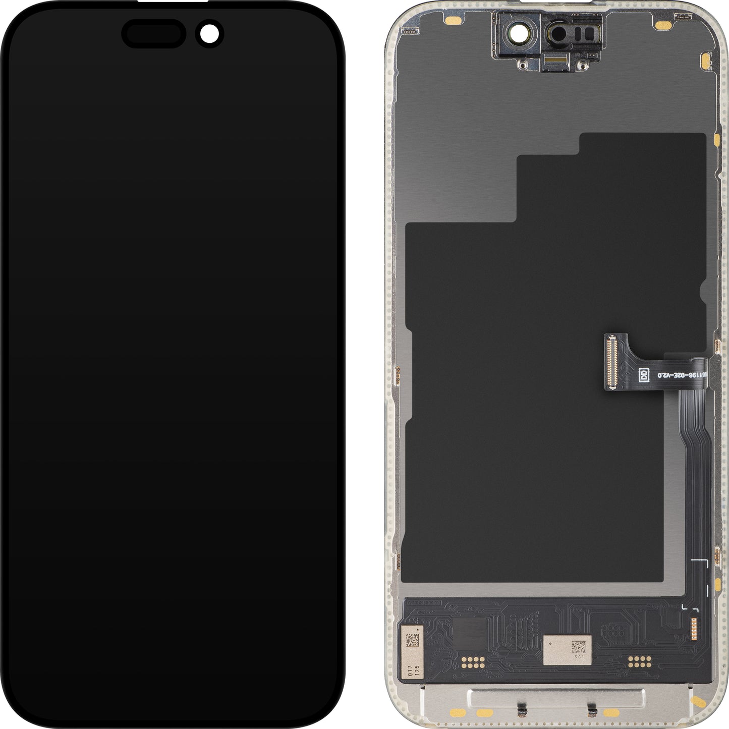 Display met Touchscreen MP compatibel met Apple iPhone 15 Pro, met Frame, Soft OLED IC Movable 120Hz FHD Versie, Zwart