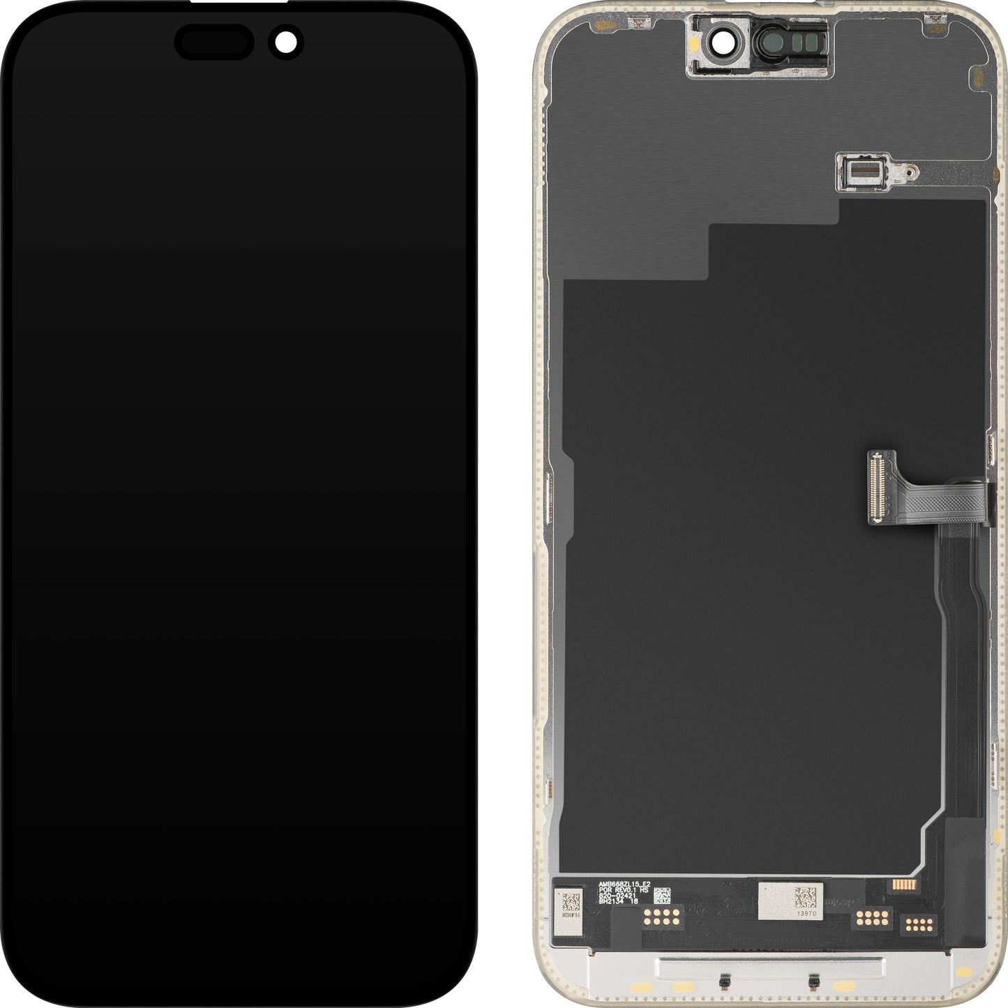 Display met Touchscreen MP compatibel met Apple iPhone 15 Pro Max, met Frame, Soft OLED IC Movable 120Hz FHD Versie, Zwart