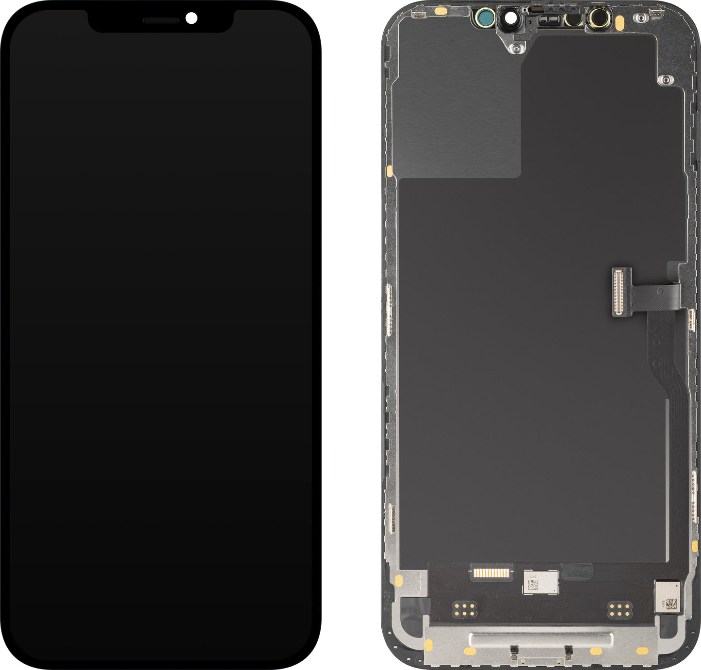 Display met Touchscreen MP compatibel met Apple iPhone 12 Pro Max, met Frame, Soft OLED IC Movable FHD Versie, Zwart