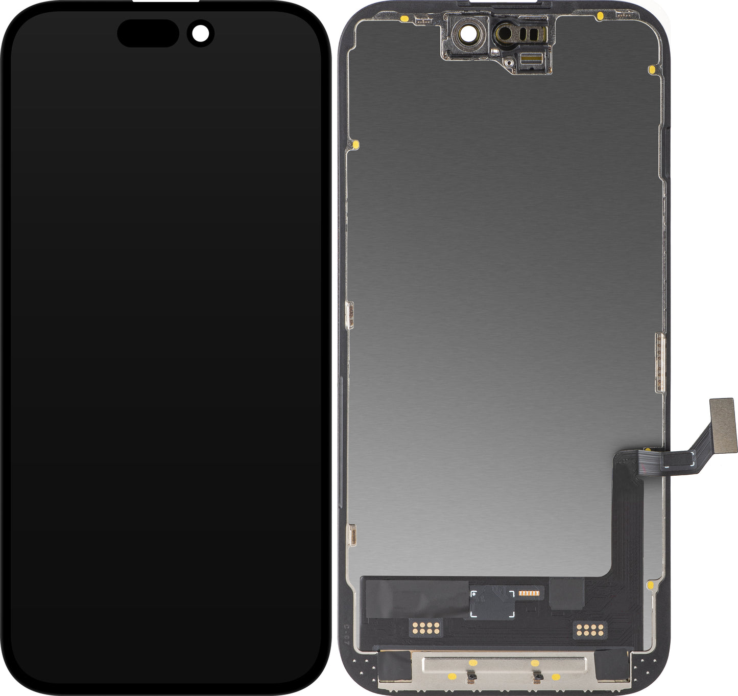 Display met Touchscreen MP compatibel met Apple iPhone 15, met Frame, Soft OLED FHD IC Movable Versie, Zwart
