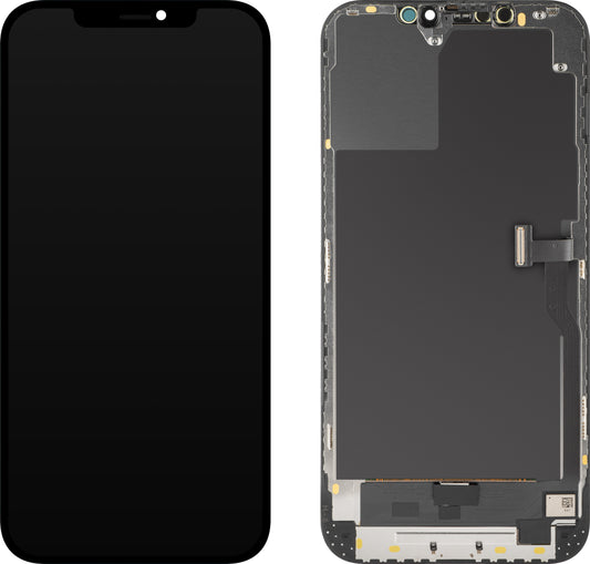 Display mit Touchscreen MP kompatibel mit Apple iPhone 12 Pro Max, mit Rahmen, OLED Diagnose-Version, Schwarz