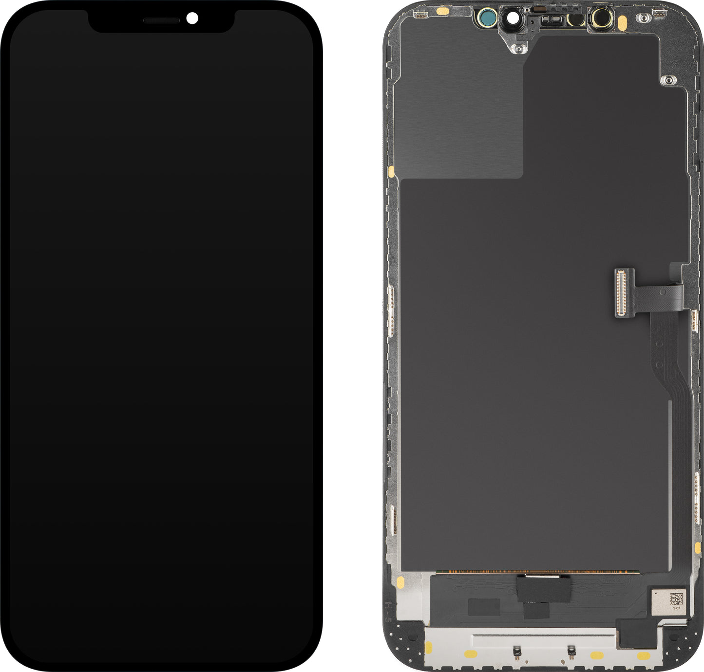 Display met Touchscreen MP compatibel met Apple iPhone 12 Pro Max, met Frame, OLED Diagnostic Versie, Zwart