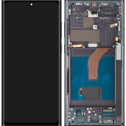 MP Touchscreen Display compatibel met Samsung Galaxy S22 Ultra 5G S908, met Frame, OLED-versie, Zwart, Swap