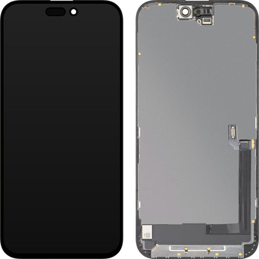Display mit MP Touchscreen kompatibel mit Apple iPhone 16 Plus, mit Rahmen, OLED FHD Diagnostic-Version, Schwarz