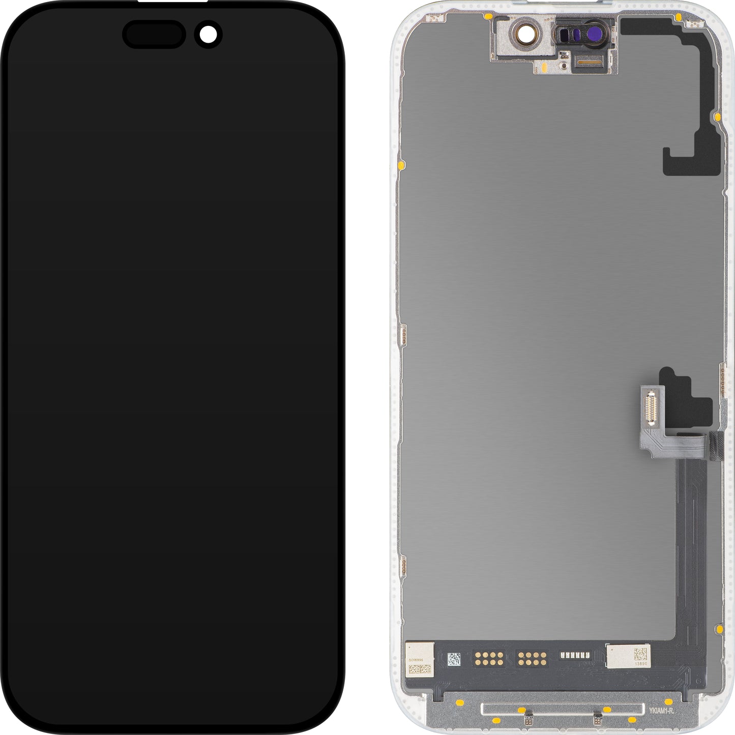MP Touchscreen-Display kompatibel mit Apple iPhone 17, mit Rahmen, Soft OLED FHD 120Hz IC Movable Version, Schwarz