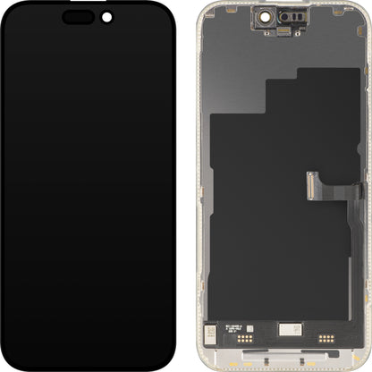 MP Touchscreen-Display kompatibel mit Apple iPhone 15 Pro, mit Rahmen, Premium Soft OLED FHD 120Hz Version, Schwarz