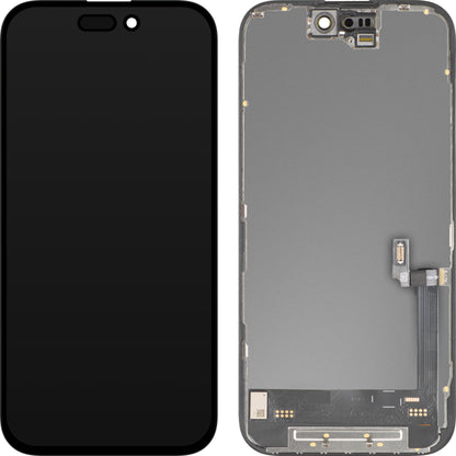 Écran tactile MP compatible avec Apple iPhone 16, avec cadre, version Soft OLED FHD 120Hz IC Movable, Noir