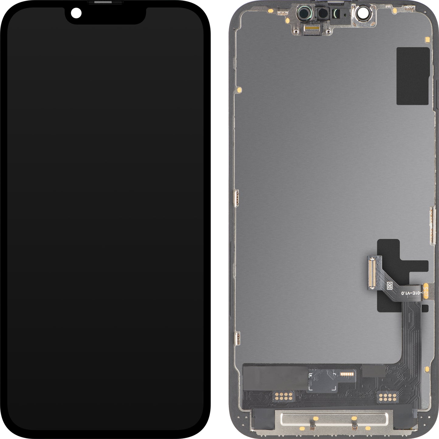 MP Touchscreen-Display kompatibel mit Apple iPhone 17e / 16e, mit Rahmen, Soft OLED FHD 120Hz IC Movable Version, Schwarz