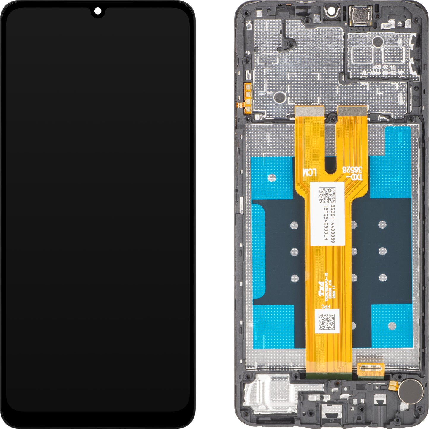 MP Touchscreen-Display kompatibel mit Samsung Galaxy A06 5G A066, mit Rahmen, Schwarz