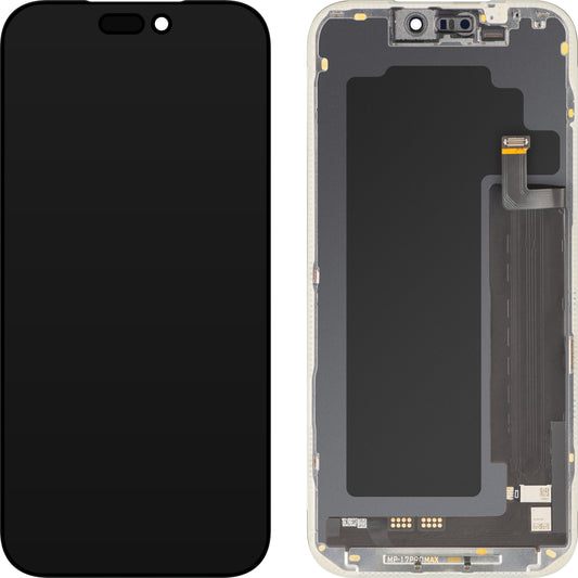 MP Touchscreen-Display kompatibel mit Apple iPhone 17 Pro Max, mit Rahmen, Soft-Version OLED FHD Diagnostic, Schwarz