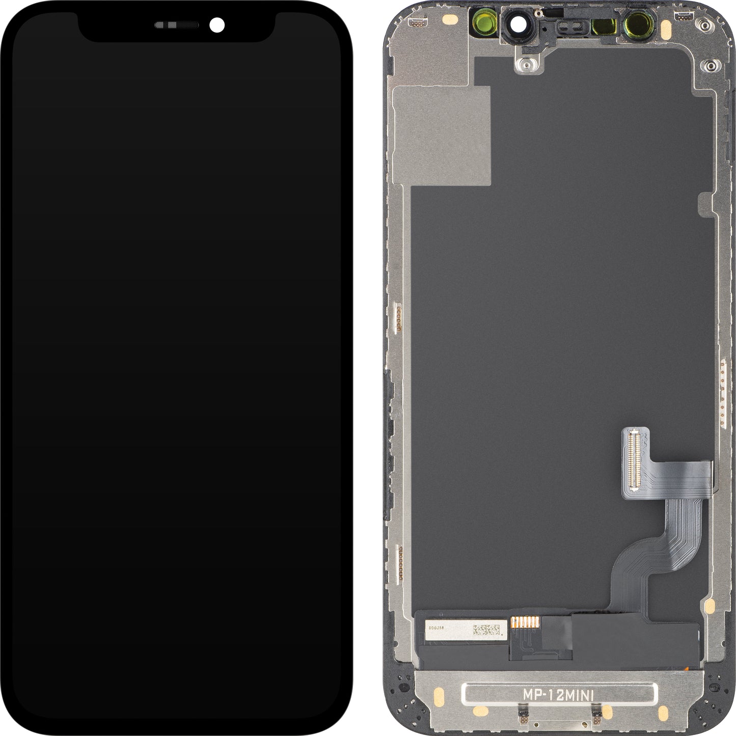MP Touchscreen Display compatibel met Apple iPhone 12 mini, met Frame, OLED FHD IC Movable versie, Zwart