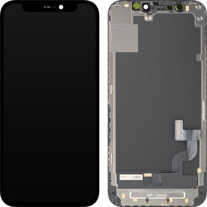 MP Touchscreen Display compatibel met Apple iPhone 12 mini, met Frame, OLED FHD IC Movable versie, Zwart