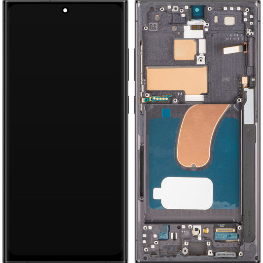 Écran tactile MP compatible avec Samsung Galaxy S23 Ultra S918, avec cadre, version OLED, noir, échange