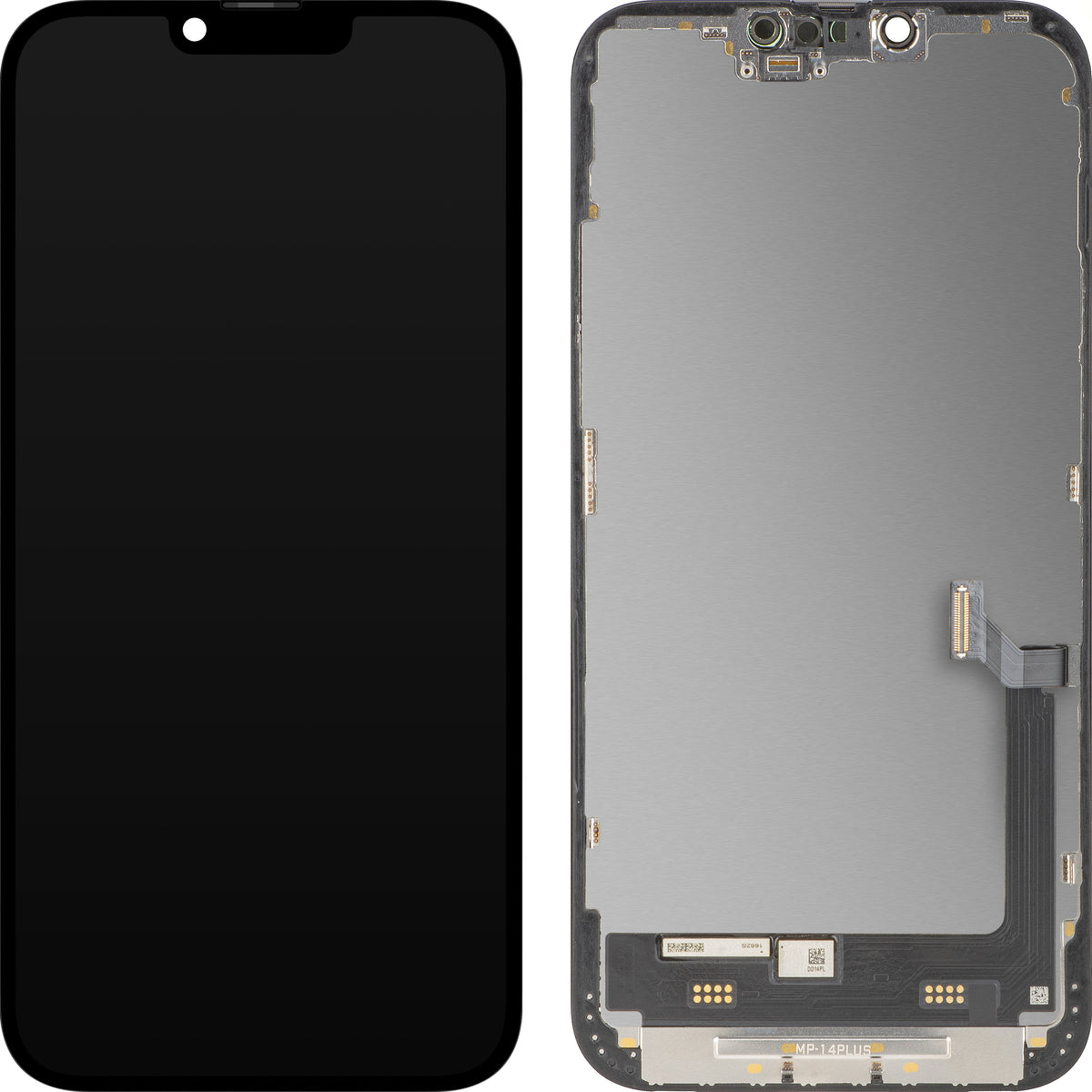 MP Touchscreen-Display kompatibel mit Apple iPhone 14 Plus, mit Rahmen, Premium Soft OLED FHD 120Hz Diagnostik Version, Schwarz