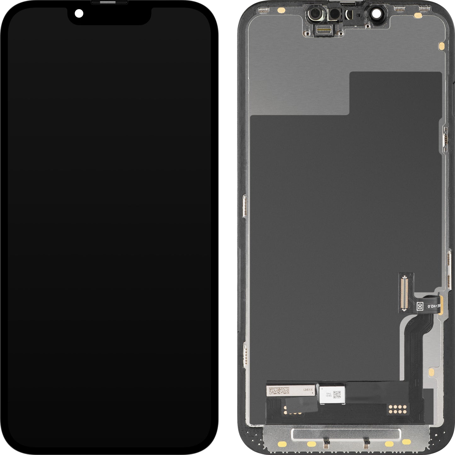 MP Touchscreen Display compatible with Apple iPhone 13, with Frame, OLED FHD Diagnostic Soft Version, Black, Refurbished