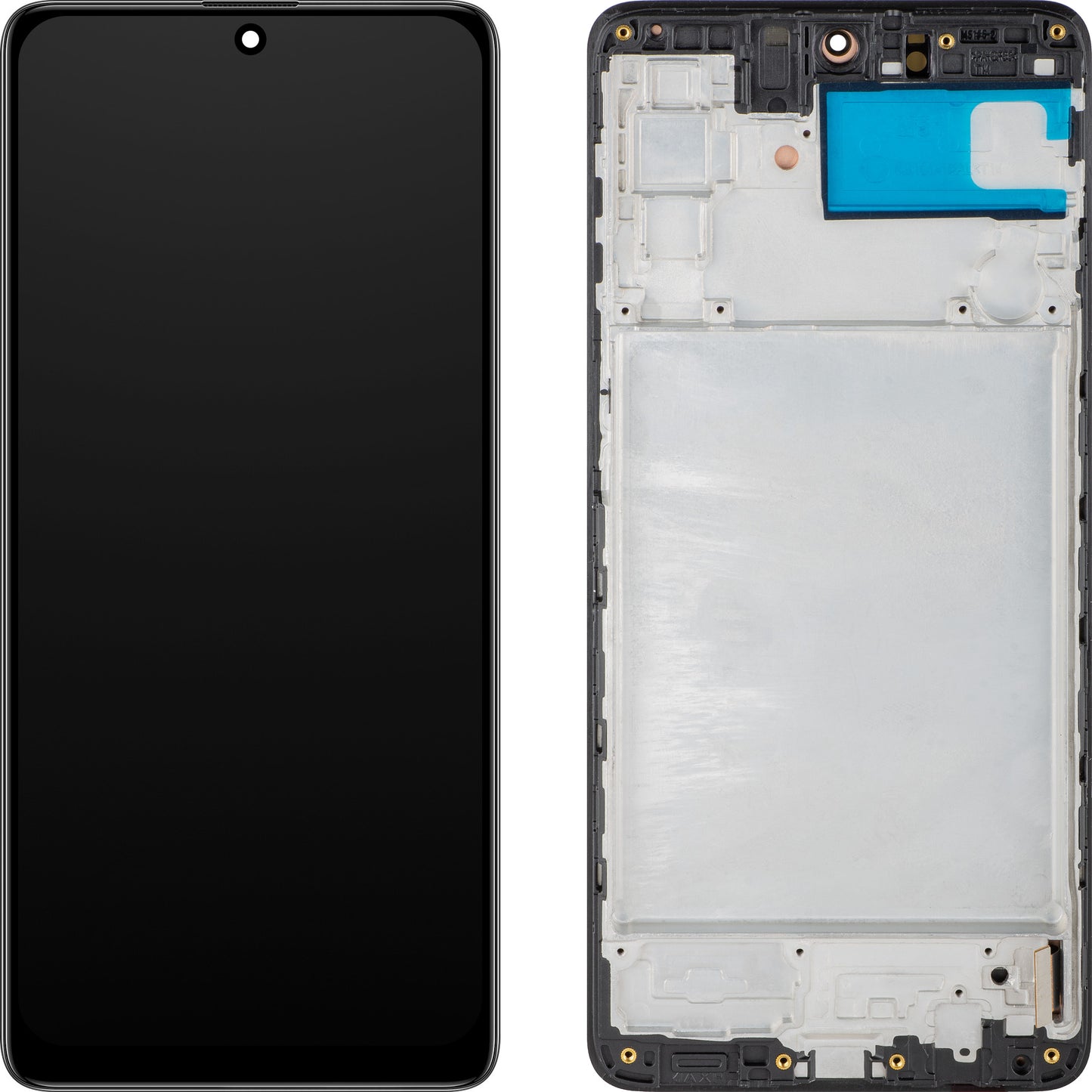 Display mit Touchscreen MP kompatibel mit Samsung Galaxy M51 M515, mit Rahmen, OLED-Version, Schwarz