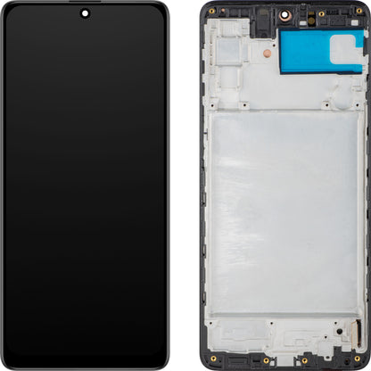 Display mit Touchscreen MP kompatibel mit Samsung Galaxy M51 M515, mit Rahmen, OLED-Version, Schwarz