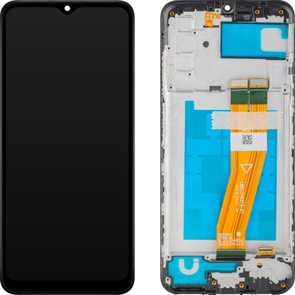 Display mit MP Touchscreen kompatibel mit Samsung Galaxy A03s A037, mit Rahmen, Version F, Schwarz