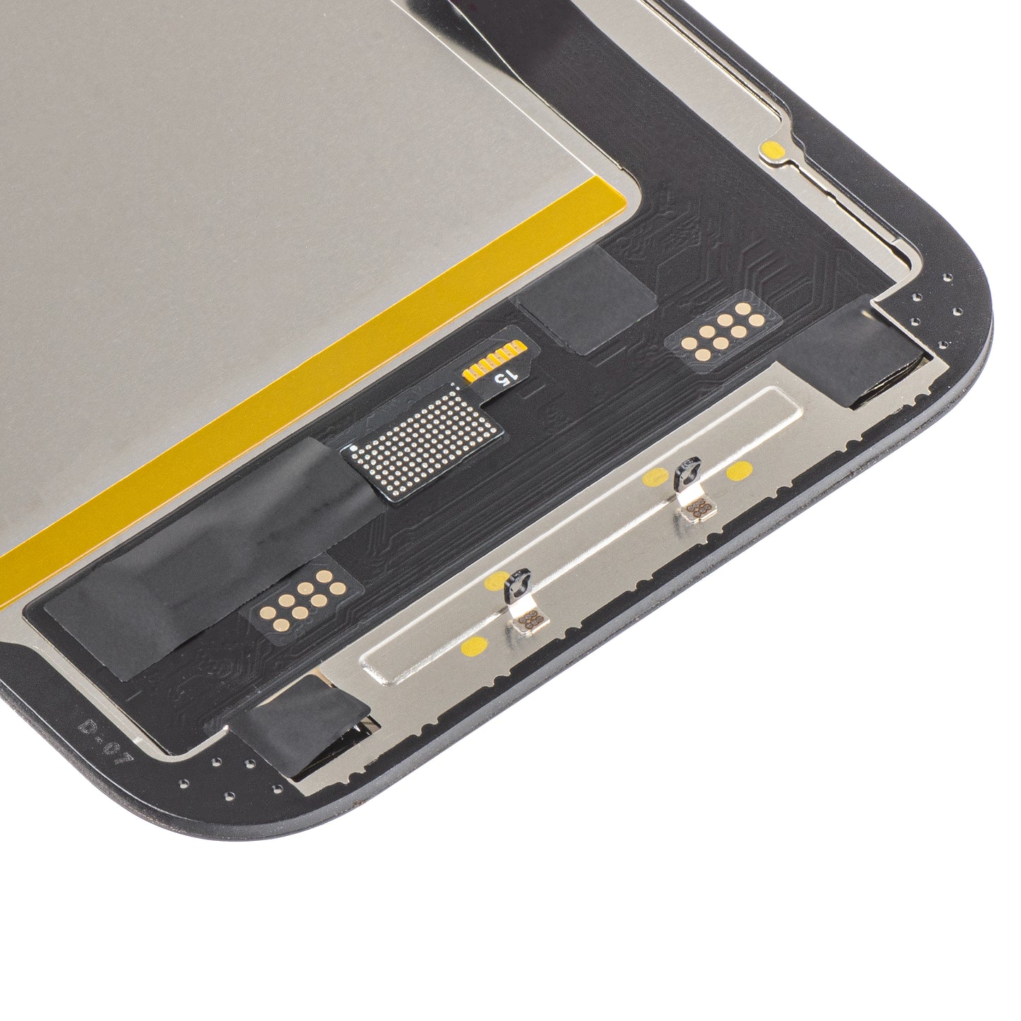 Display met Touchscreen MP compatibel met Apple iPhone 15, met Frame, Soft OLED FHD IC Movable Versie, Zwart