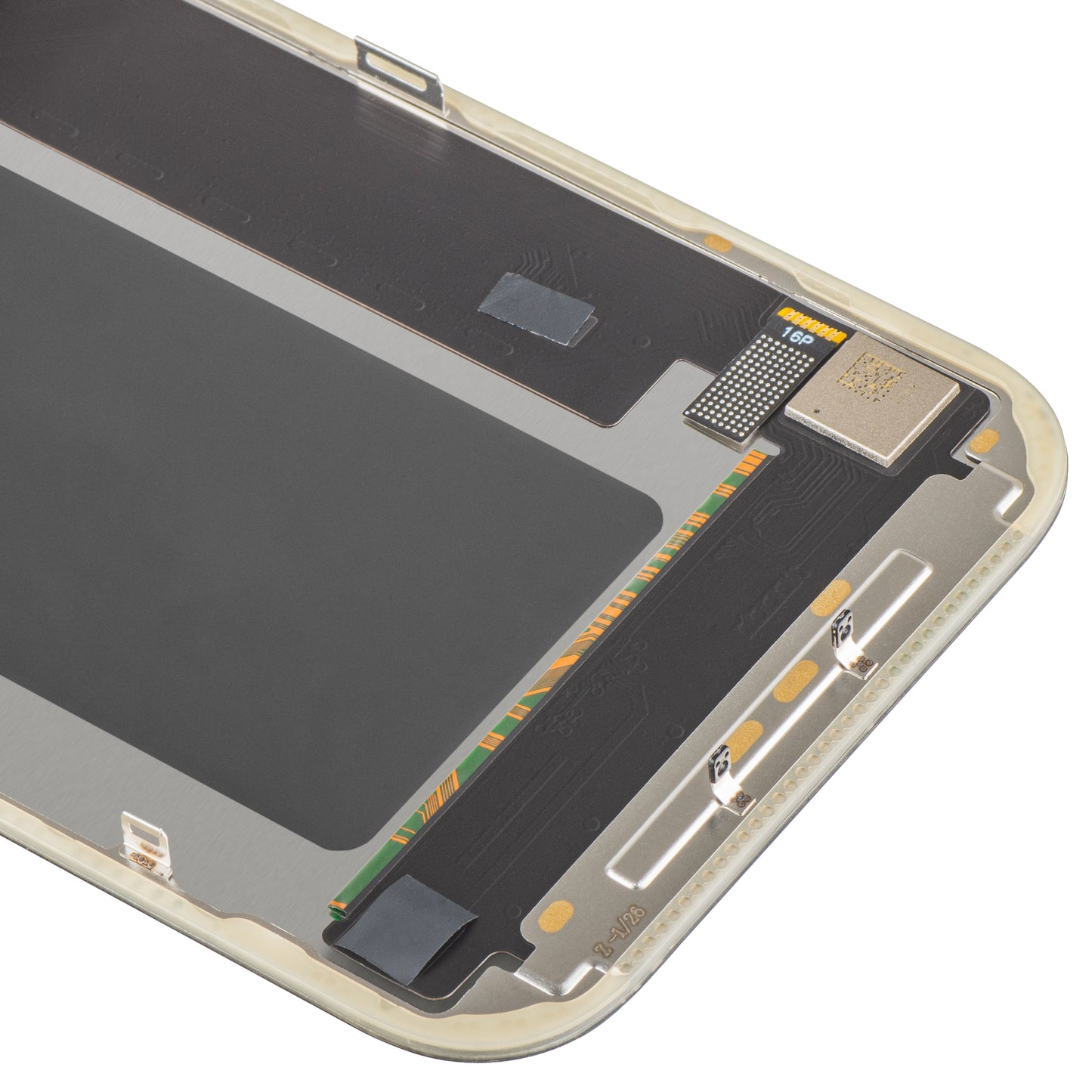 MP Touchscreen Display compatibel met Apple iPhone 17 Pro, met Frame, OLED FHD IC Movable versie, Zwart