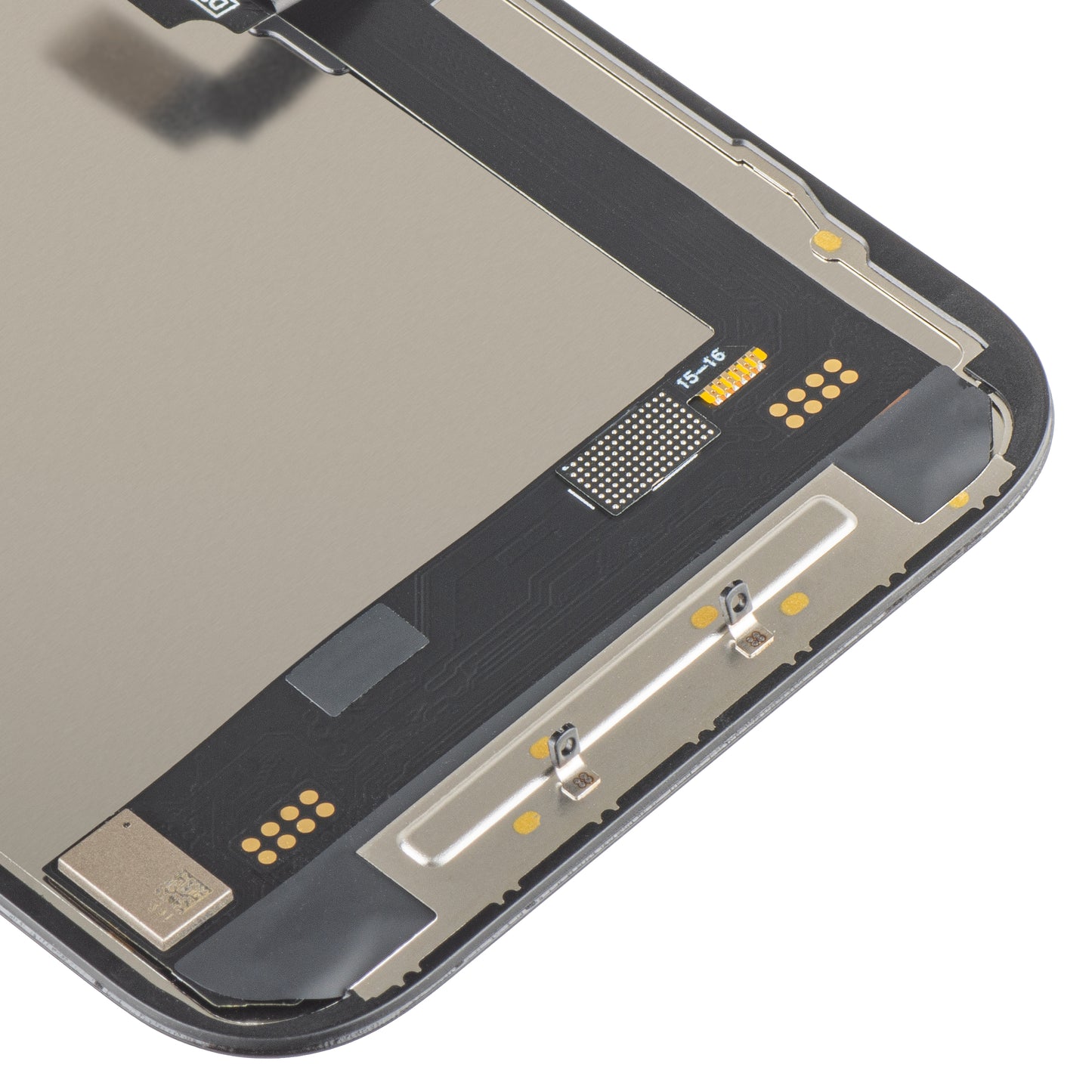 Écran tactile MP compatible avec Apple iPhone 16, avec cadre, version Soft OLED FHD 120Hz IC Movable, Noir