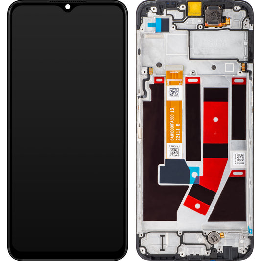 Beeldscherm met aanraakscherm Oppo A77 4G / A57s / Oneplus Nord N20 SE, met frame, zwart, Service Pack 4130254