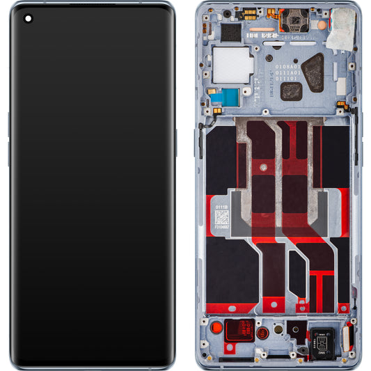 Écran tactile Oppo Reno6 Pro 5G (Snapdragon) / Reno6 Pro+ 5G, avec cadre, gris lunaire, Service Pack 4907528