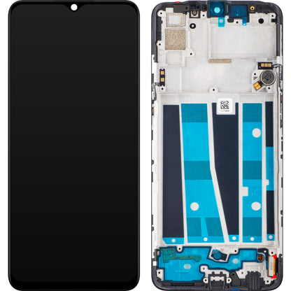 Écran tactile Oppo A91, avec cadre, noir, Service Pack 4903328