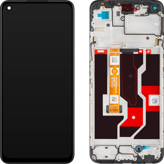 Beeldscherm met aanraakscherm Oppo A36 / A76, met frame, zwart, Service Pack 4110009 