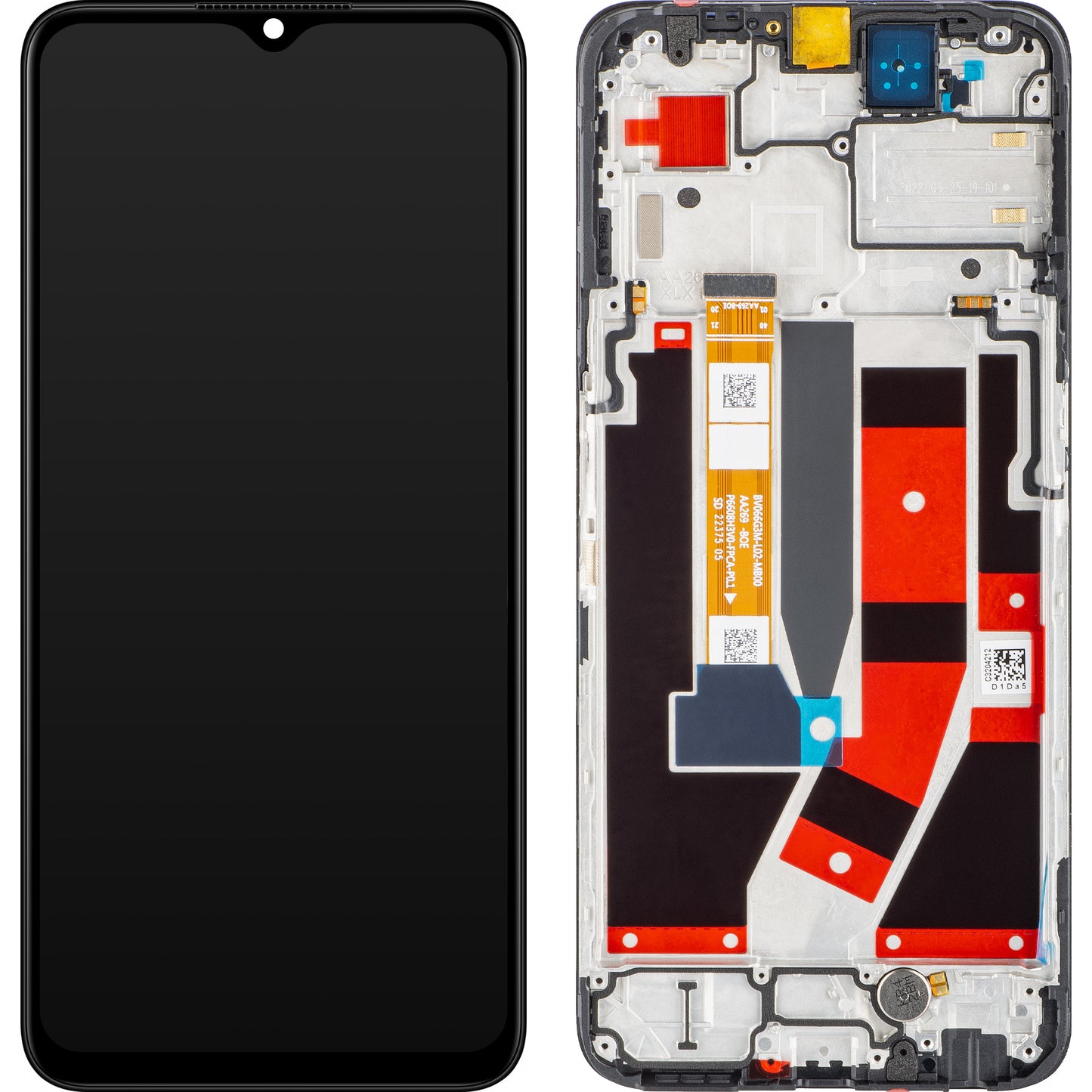 Touchscreen-Display Oppo A77 5G, mit Rahmen, Schwarz, Wiederverpackt 4130192